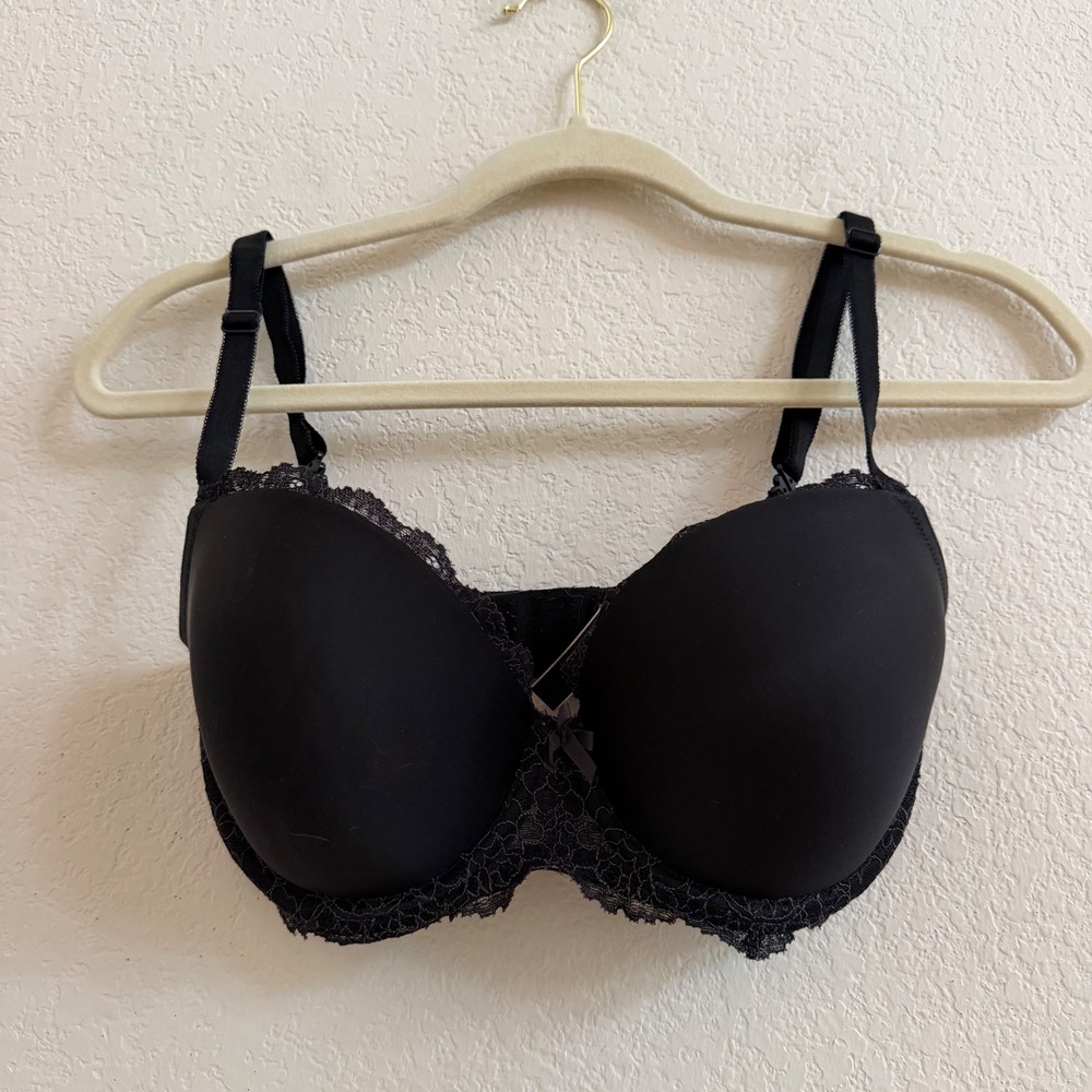 Victoria's Secret Dream Angels Lined Demi Bra Black Lace 32DDD G70